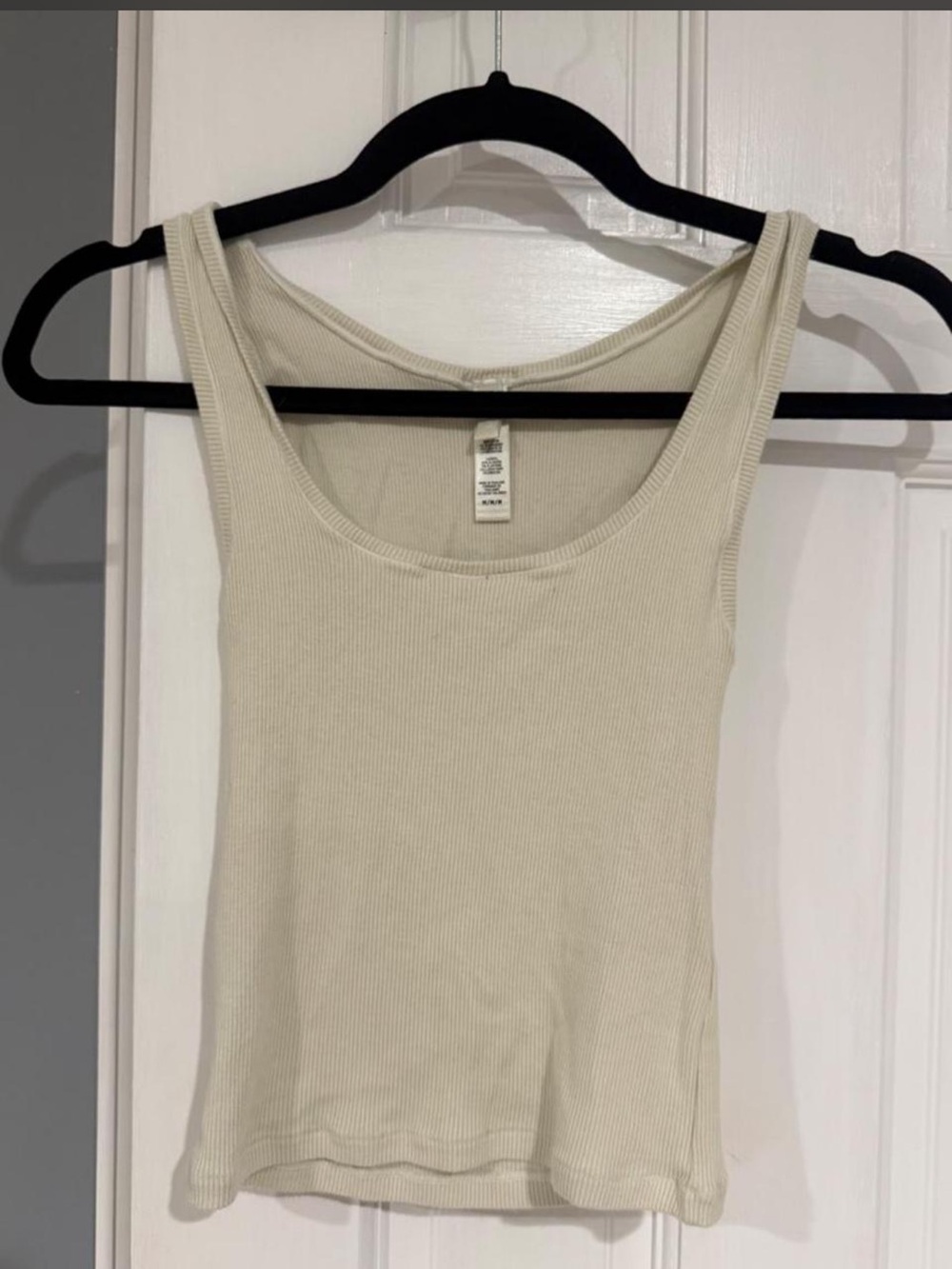 Skims Cream ribbed tank top